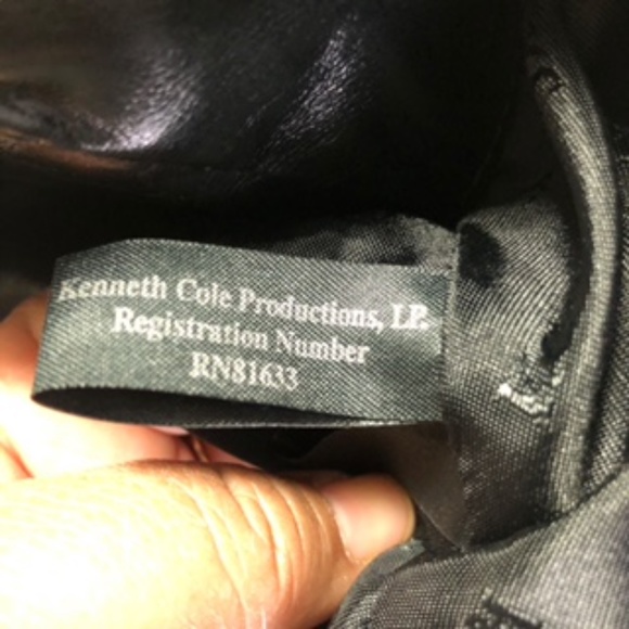 Kenneth Cole Handheld Black Genuine Leather Silver hardware Handbag - Picture 10 of 13